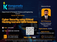Cyber Security using Ethical Hacking tool and Sime Solutions 2023 Hands-on Workshop Poster